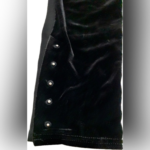 Peter Nygard Black Velvet Dress Leggings With Studs - Picture 5 of 7